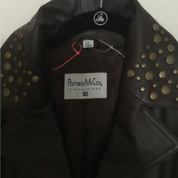 Gorgeous Pamela McCoy Studded Leather Jacket (new-never-worn-new) Size Medium - Picture 3 of 13